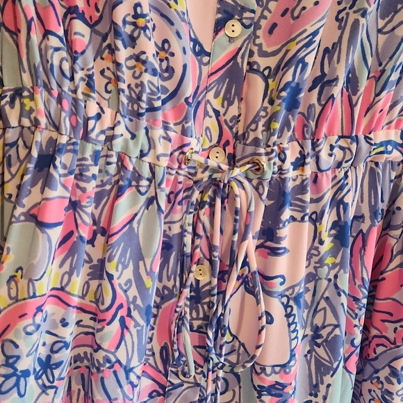 Lilly Pulitzer Cori Stretch Shirt Dress In "Pop Up Got Your Back" Pattern - Picture 4 of 6